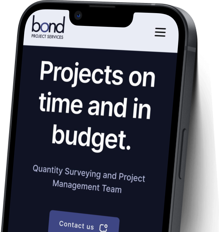 Mockup of Bond project services website