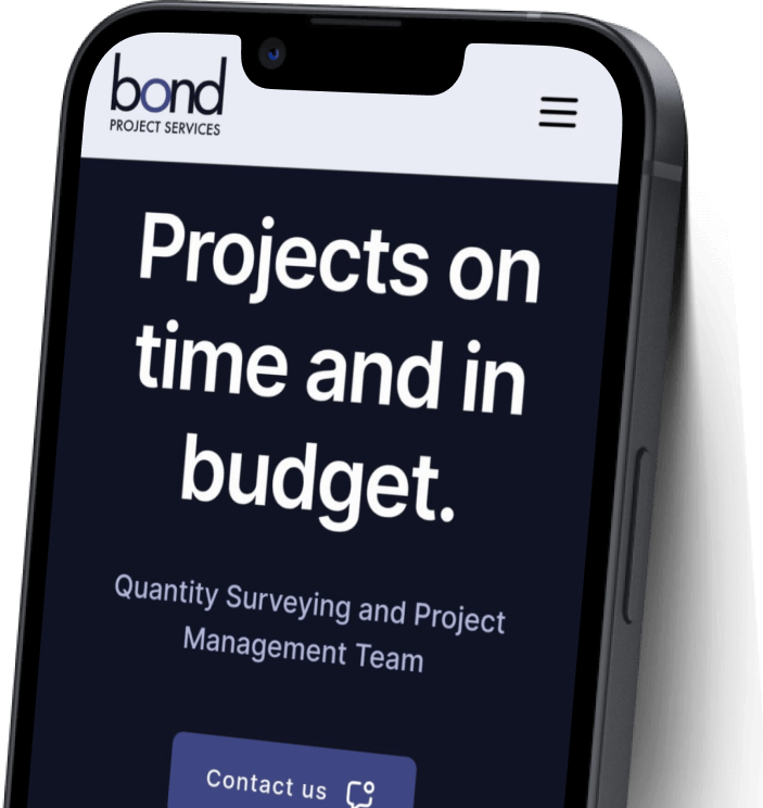Mockup of Bond project services website